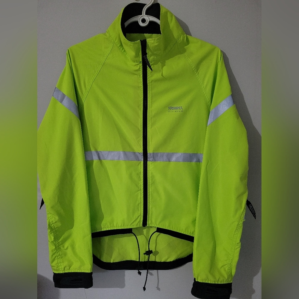Ladies Hi-Vis Yellow Cycling Jacket